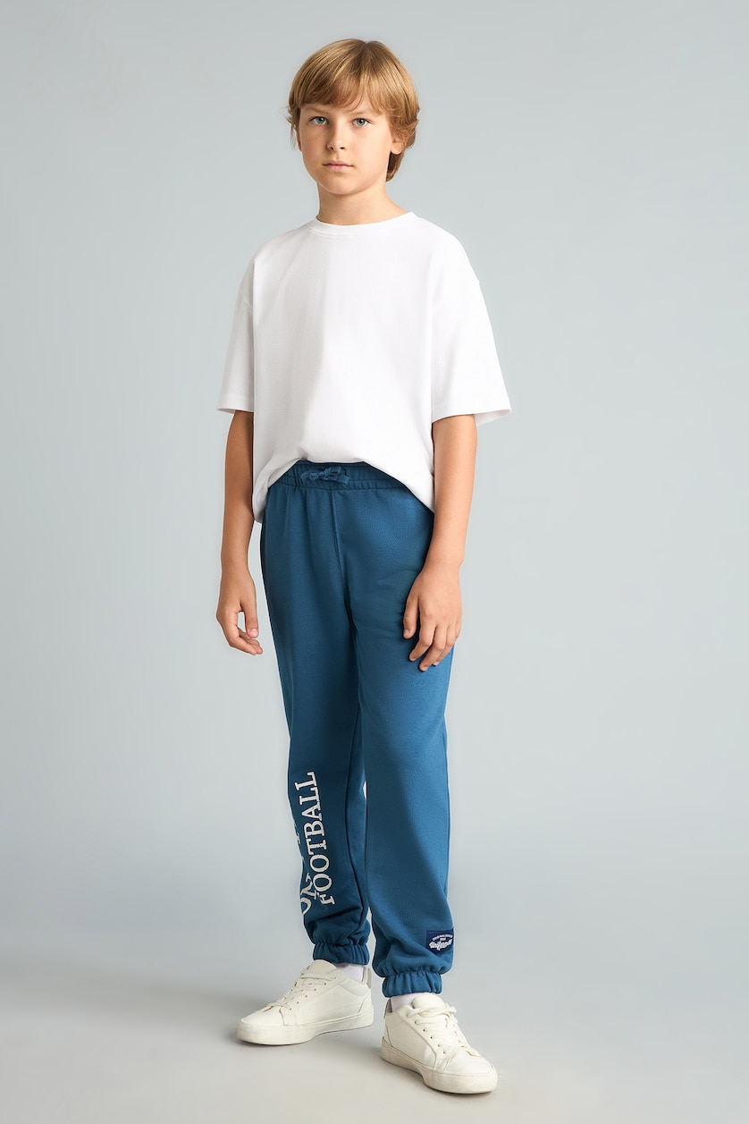 Young Boys - Teen Boys Indigo Boy Regular Fit Indingo Printed Jogger Sweatpants