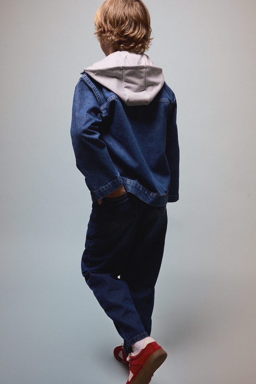 BOYS & TEENS Blue جاكيت جينز اولادي بكابيشون