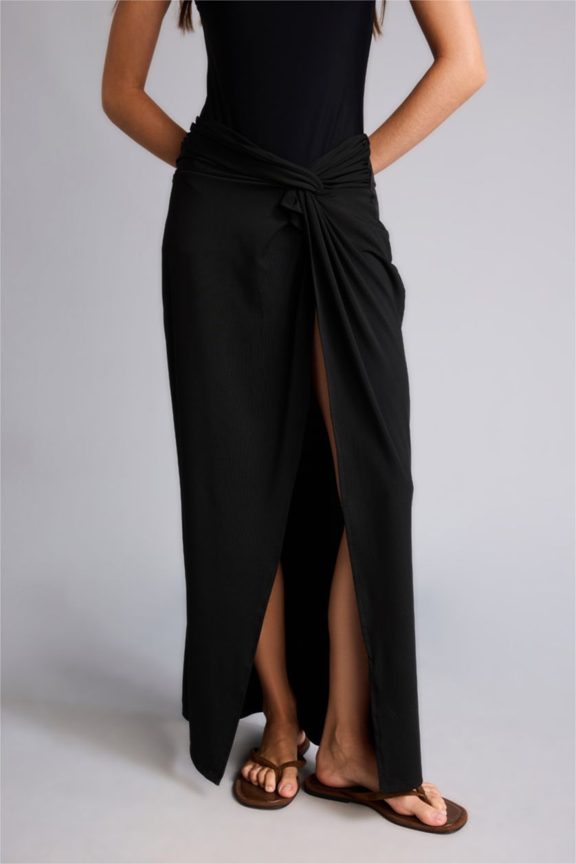 Woman Black Regular Fit Black Pareo