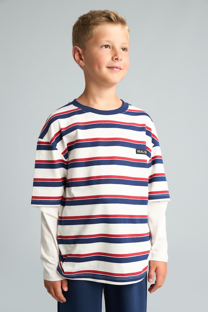 BOYS & TEENS Ecru Boy Long Sleeve 2 Piece Set