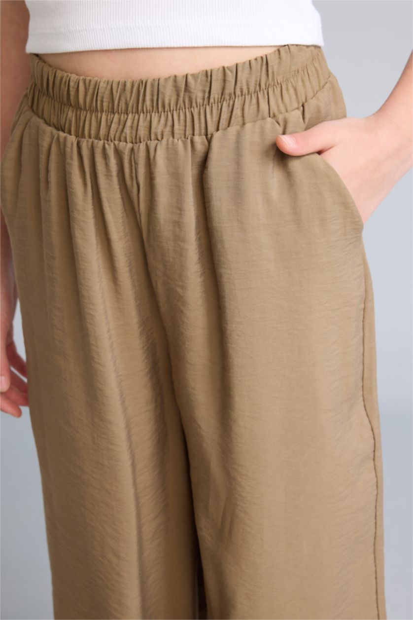 Kız Çocuk - Genç Kız Koyu Kahve Balloon Fit Pantolon Kız Çocuk