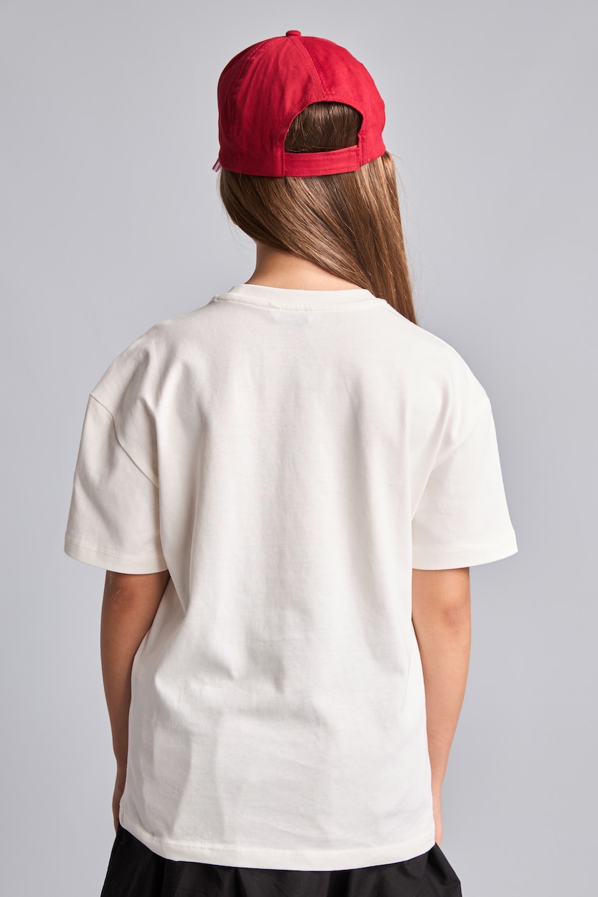 Young Girls - Teen Girls Ecru Regular Fit Floral Short Sleeve T-Shirt