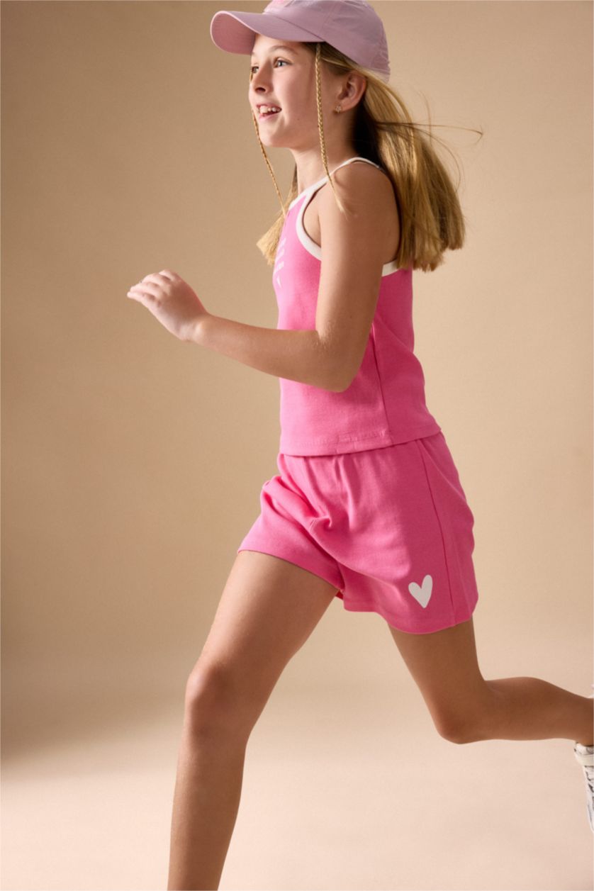 FILLES Rose Ensemble 2 pièces débardeur et Short côtelé rose pour fille