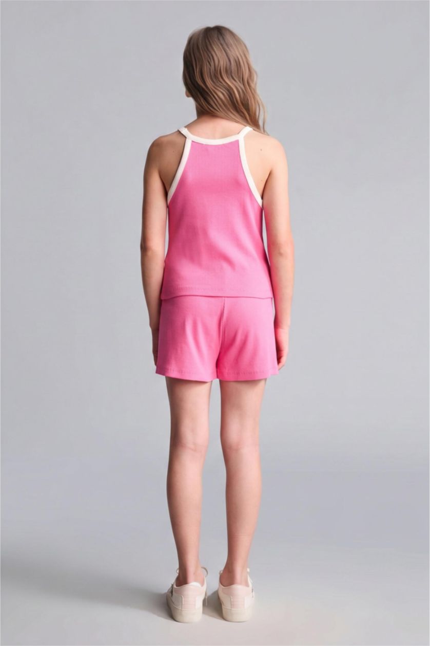 FILLES Rose Ensemble 2 pièces débardeur et Short côtelé rose pour fille