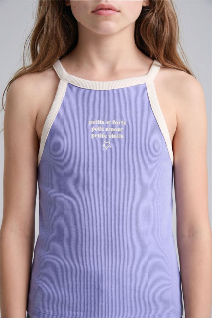 FILLES Violet Clair Ensemble 2 pièces débardeur et Short côtelé violet clair pour fille