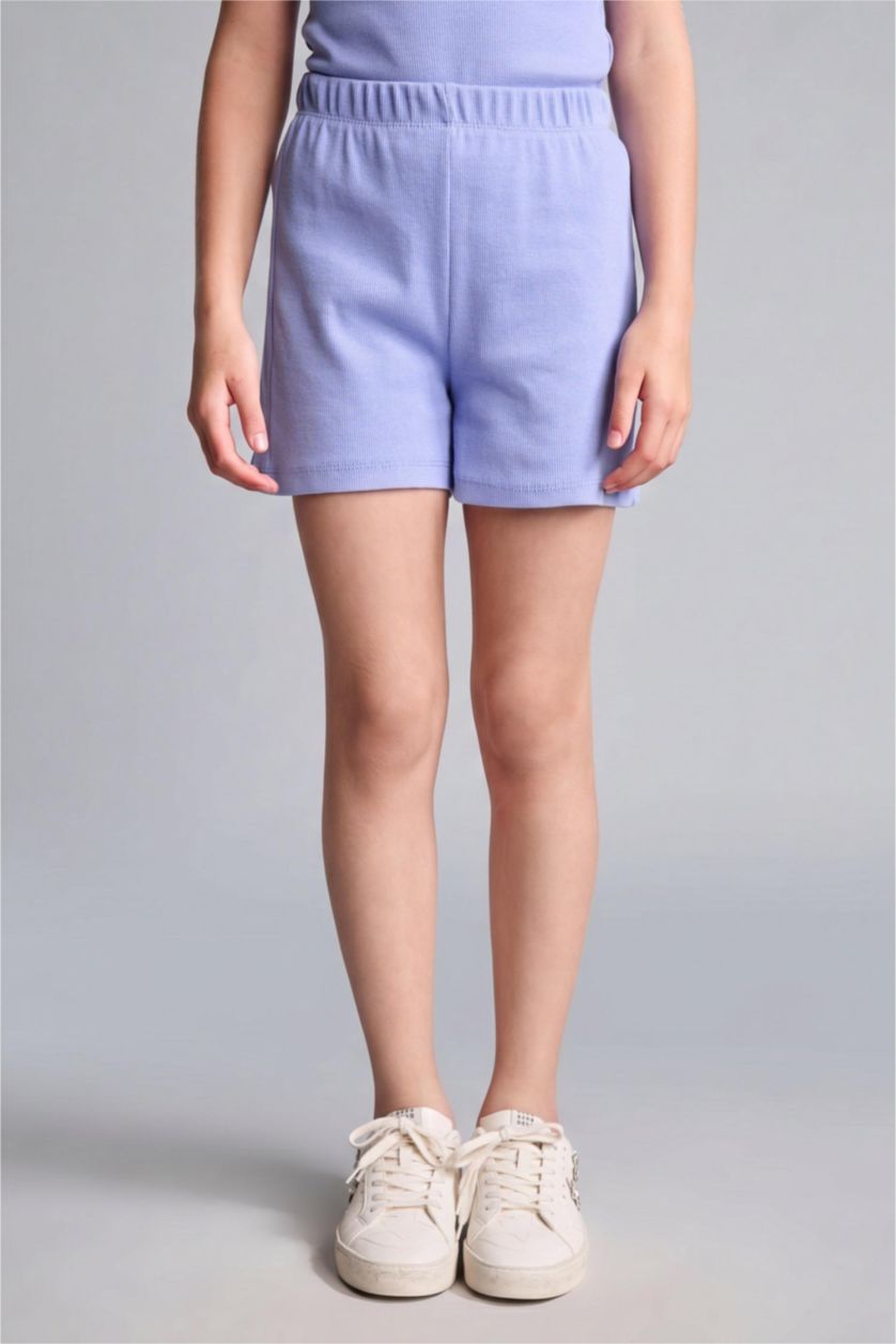 FILLES Violet Clair Ensemble 2 pièces débardeur et Short côtelé violet clair pour fille