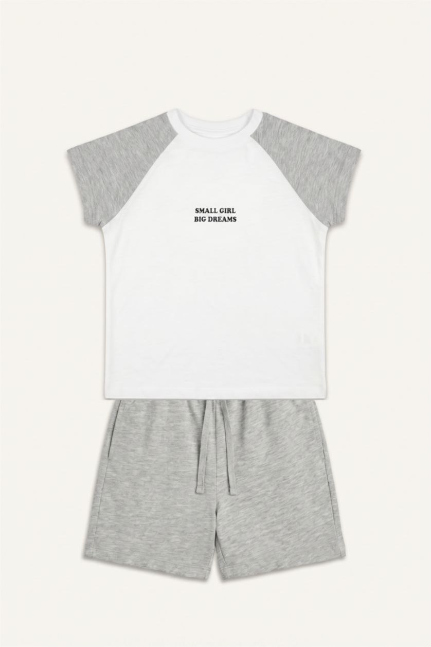 Young Girls - Teen Girls Light Grey Melange 2 piece Regular Fit Set
