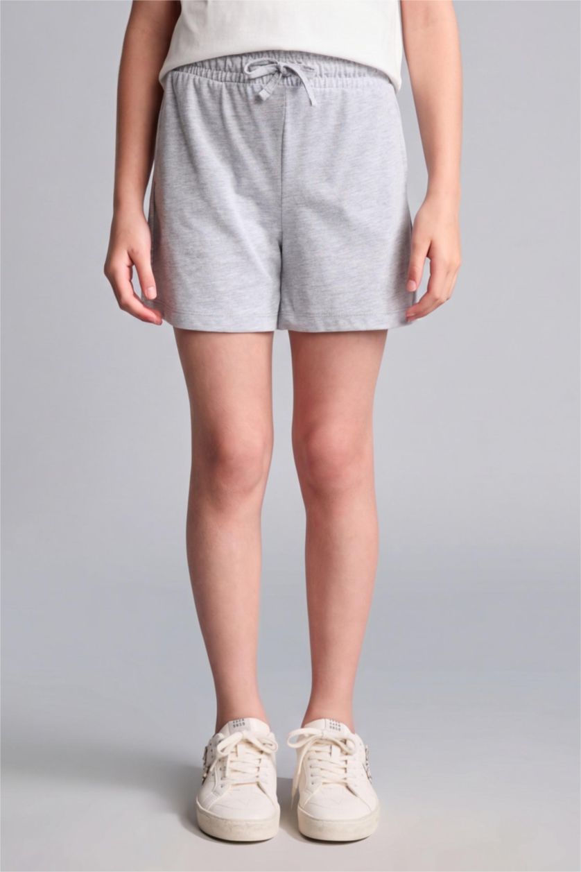 FILLES Gris Clair Ensemble 2 pièces gris chiné clair côtelé pour fille