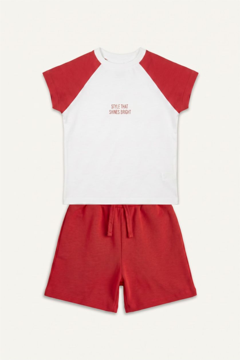 FILLES Rouge Ensemble 2 pièces rouge et blanc imprimé pour fille