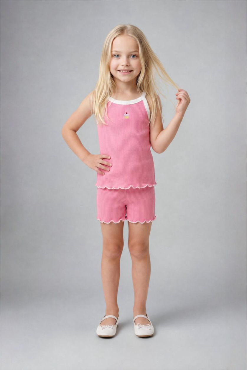 Baby Girls Pink 2 piece Regular Fit Crew Neck Floral Set