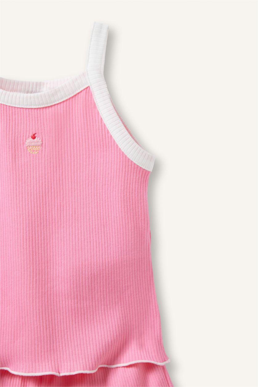 طفلة صغيرة زهري Baby Girl Floral Tank Top Shorts 2 Piece Set