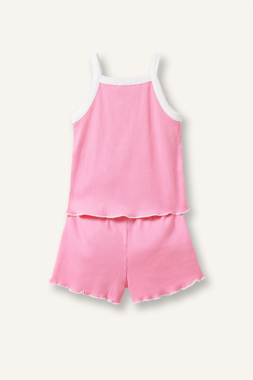 طفلة صغيرة زهري Baby Girl Floral Tank Top Shorts 2 Piece Set