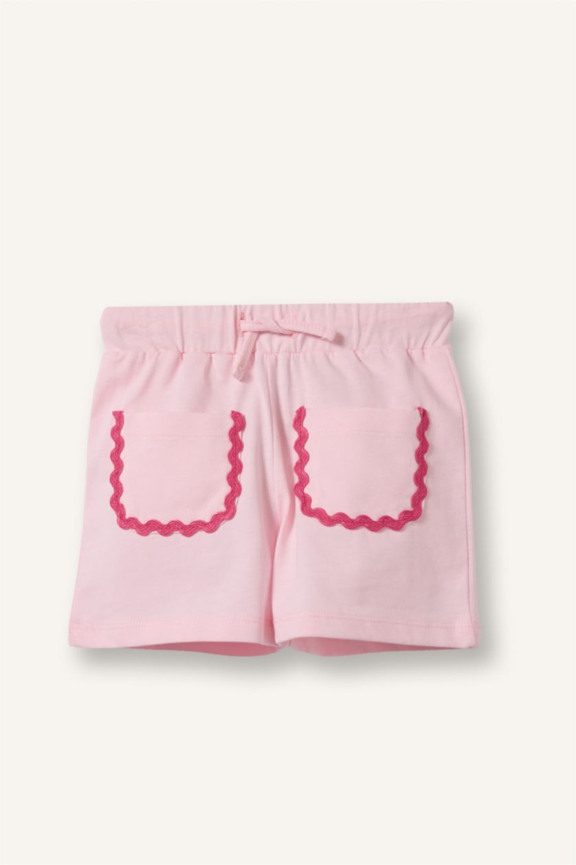 Baby Girls Light Pink 2 piece Regular Fit Square Collar Set