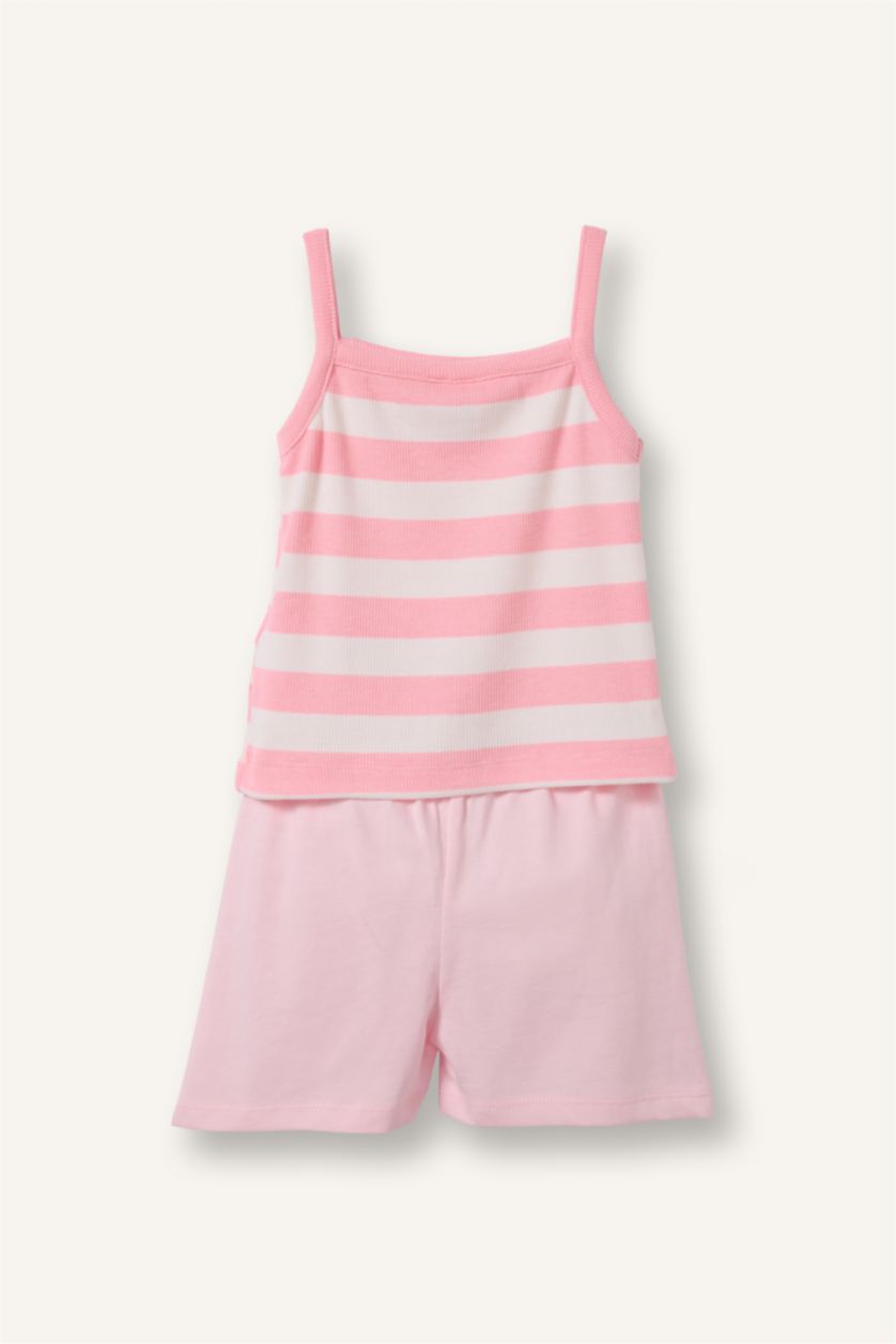 Baby Girls Light Pink 2 piece Regular Fit Square Collar Set