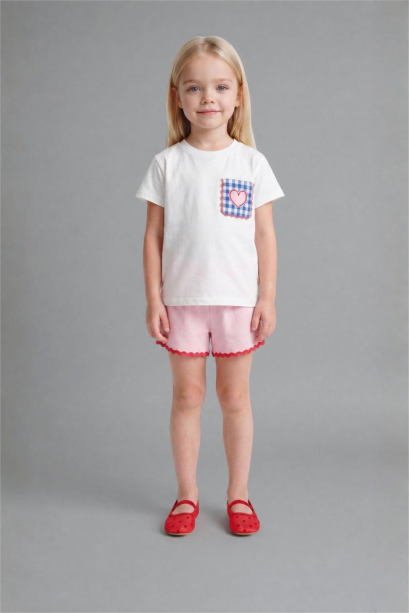 Baby Girls Ecru 2 piece Regular Fit Crew Neck Set