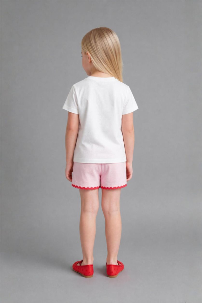 Baby Girls Ecru 2 piece Regular Fit Crew Neck Set