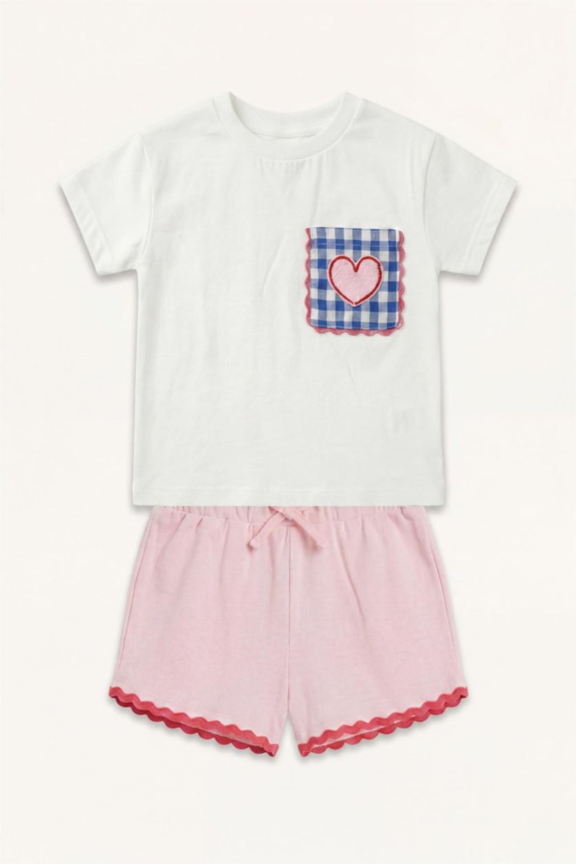 Baby Girls Ecru 2 piece Regular Fit Crew Neck Set