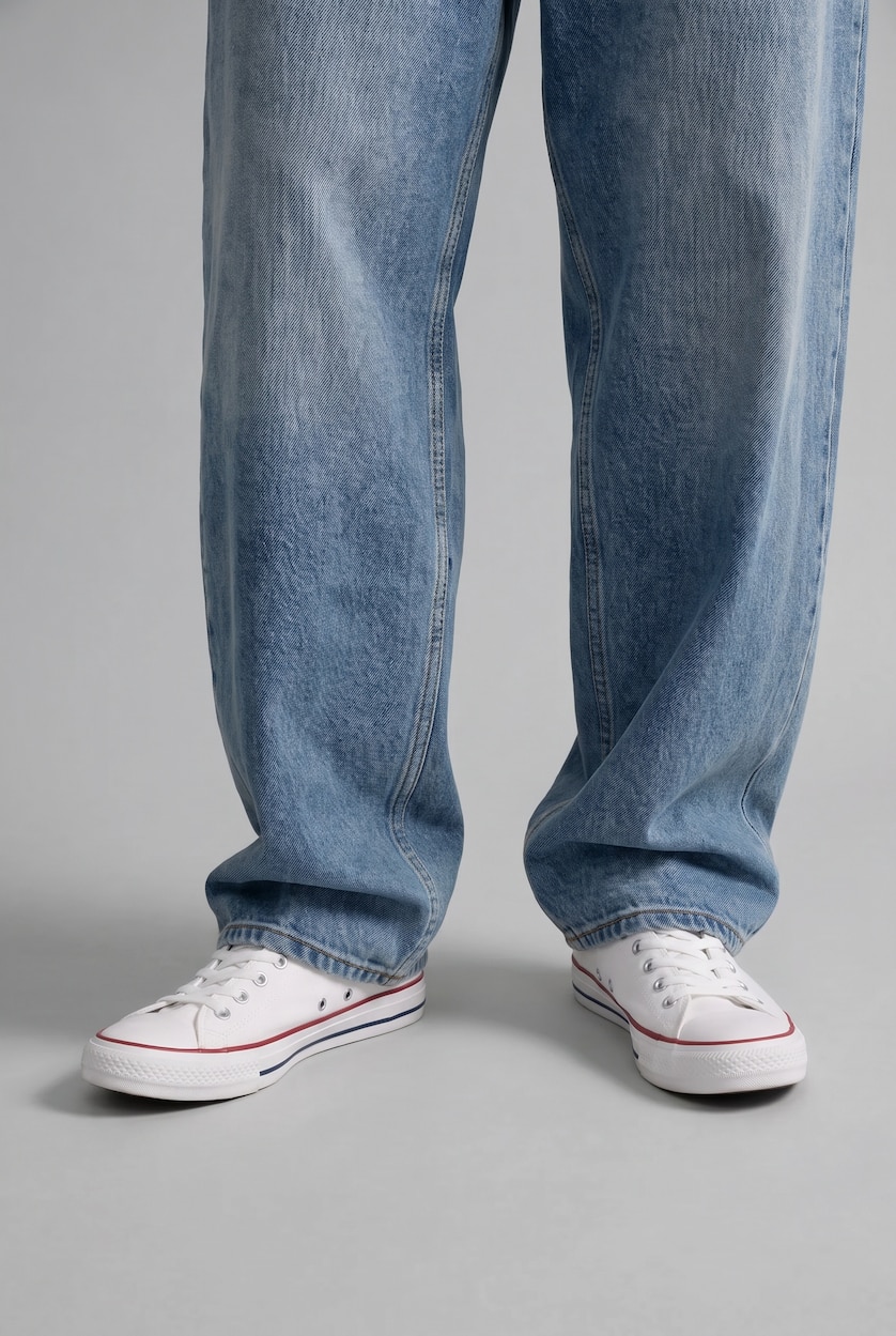 Erkek Açık Yeşil Baggy Fıt Jean