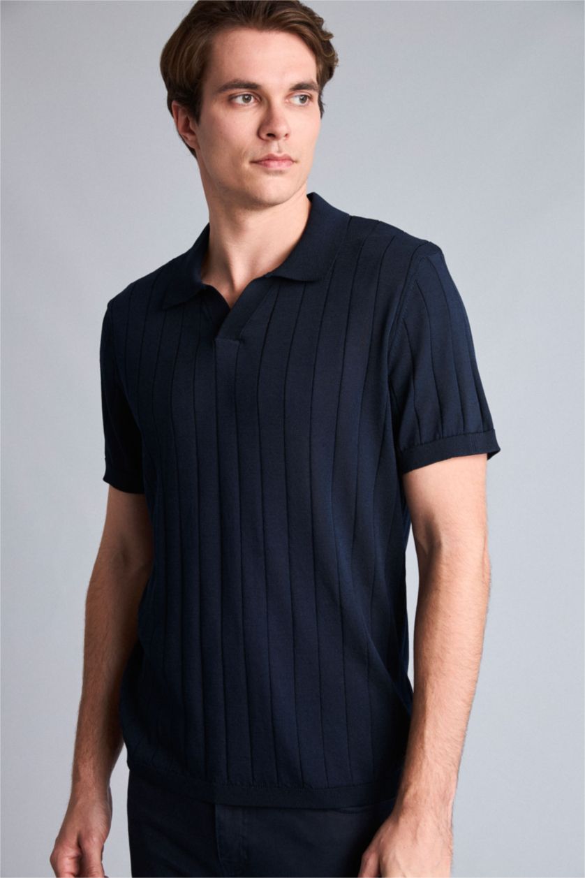 Men NAVY Standard Fit Short Sleeve Polo T-Shirt
