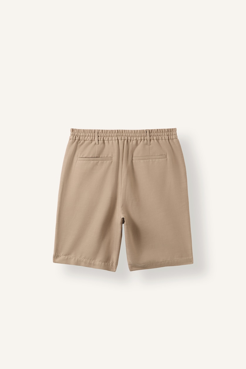 Erkek Bej Regular Fit Bermuda Şort