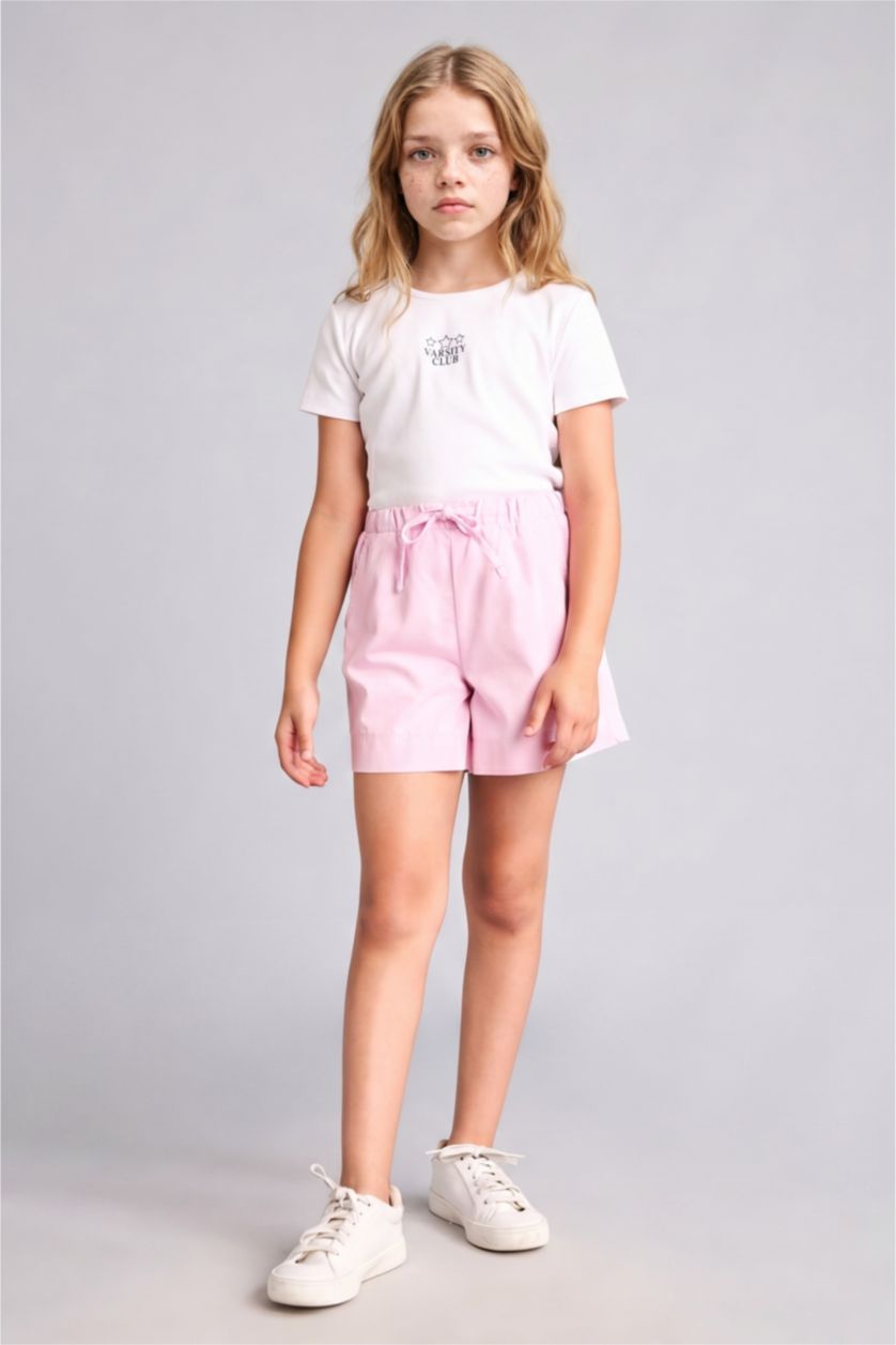 Young Girls - Teen Girls Pink Girl Regular Fit Shorts