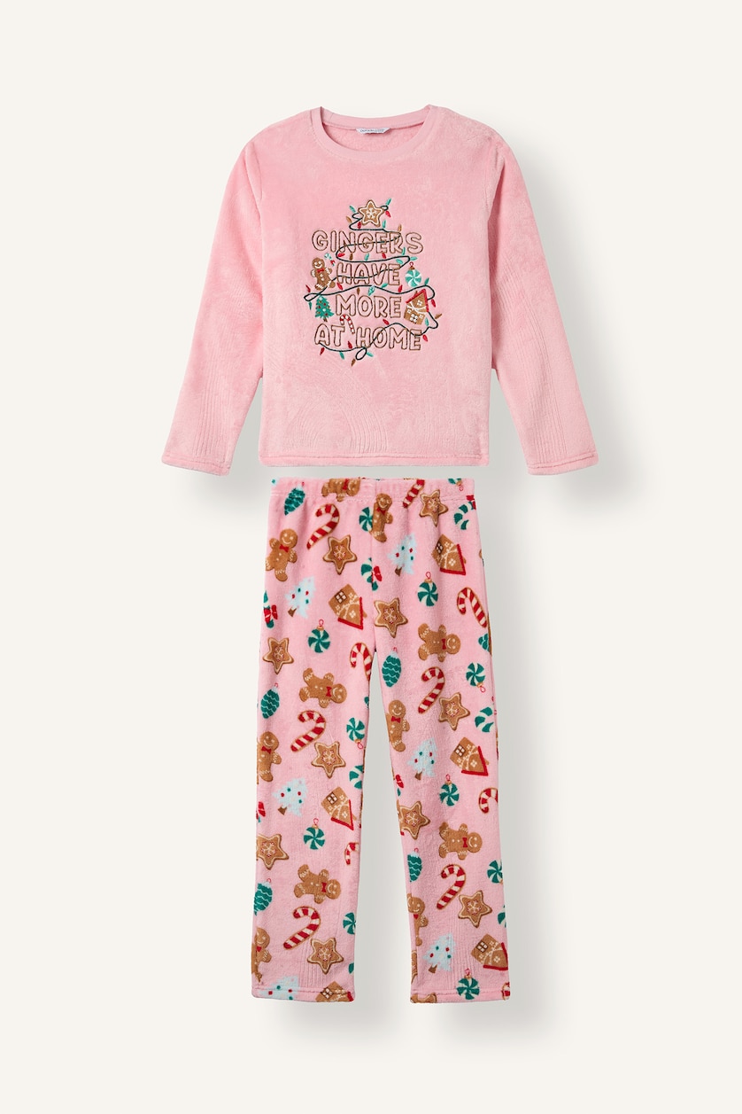 Young Girls - Teen Girls Light Pink 2 piece Regular Fit Knitted Pyjamas