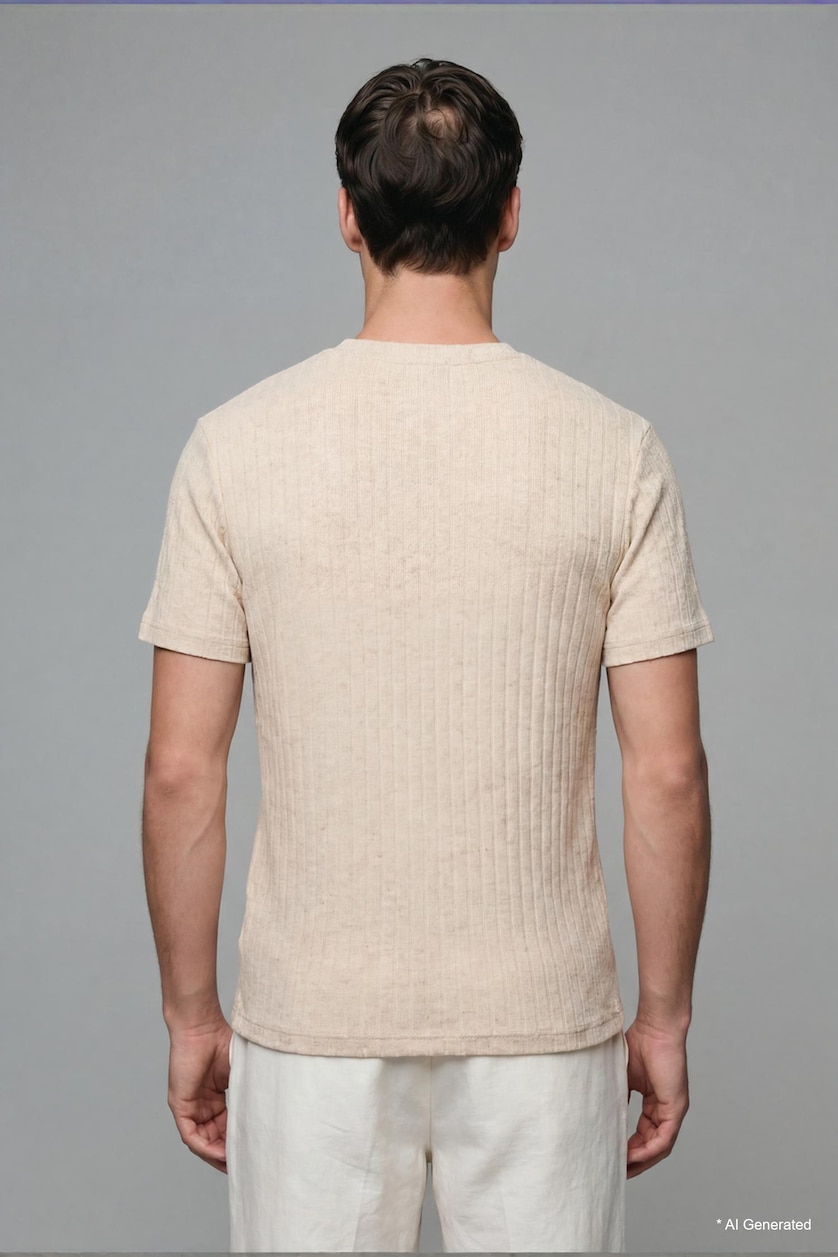 MAN Stone Regular Fit Short Sleeve Beige T-Shirt