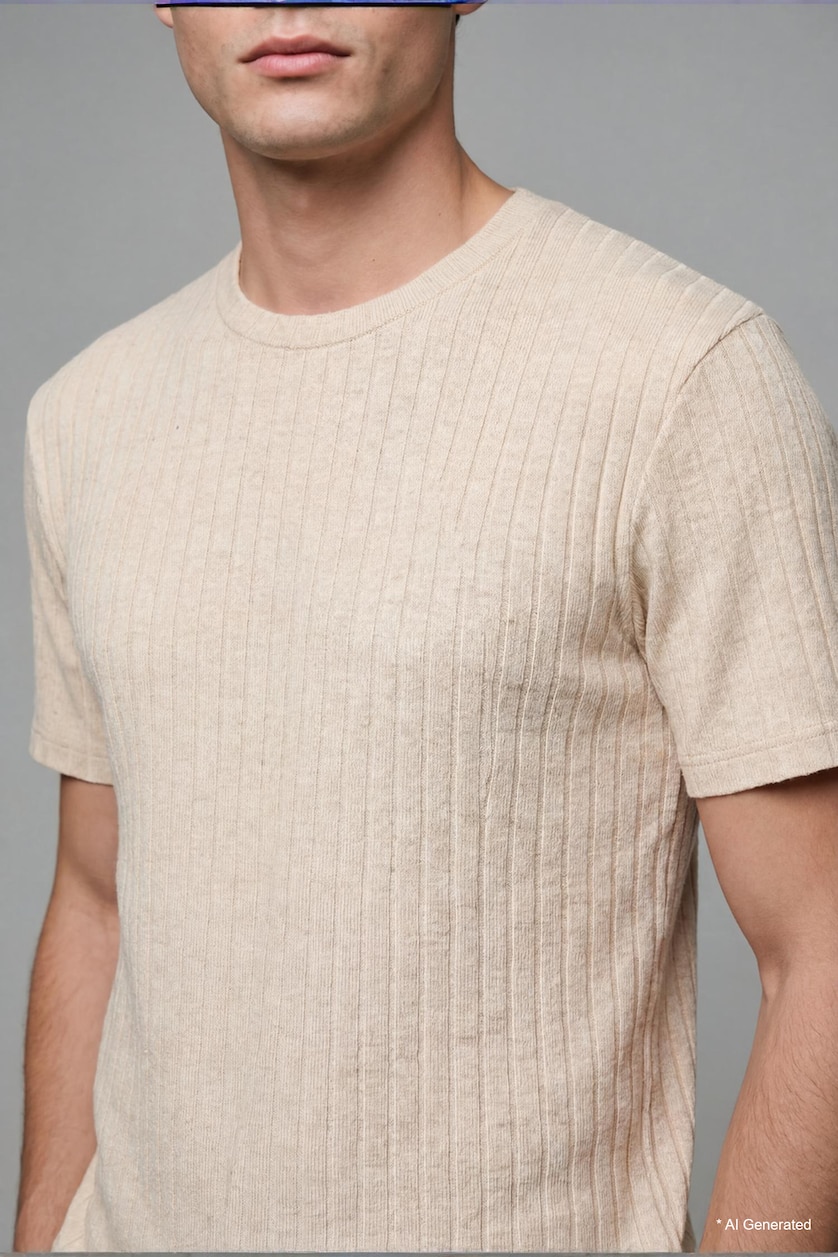 MAN Stone Regular Fit Short Sleeve Beige T-Shirt