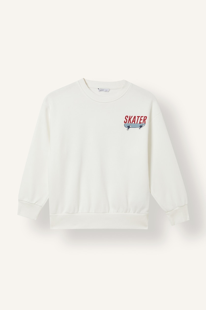 GARÇONS Écru Coupe Oversize Soulevé Sweat- Shirt