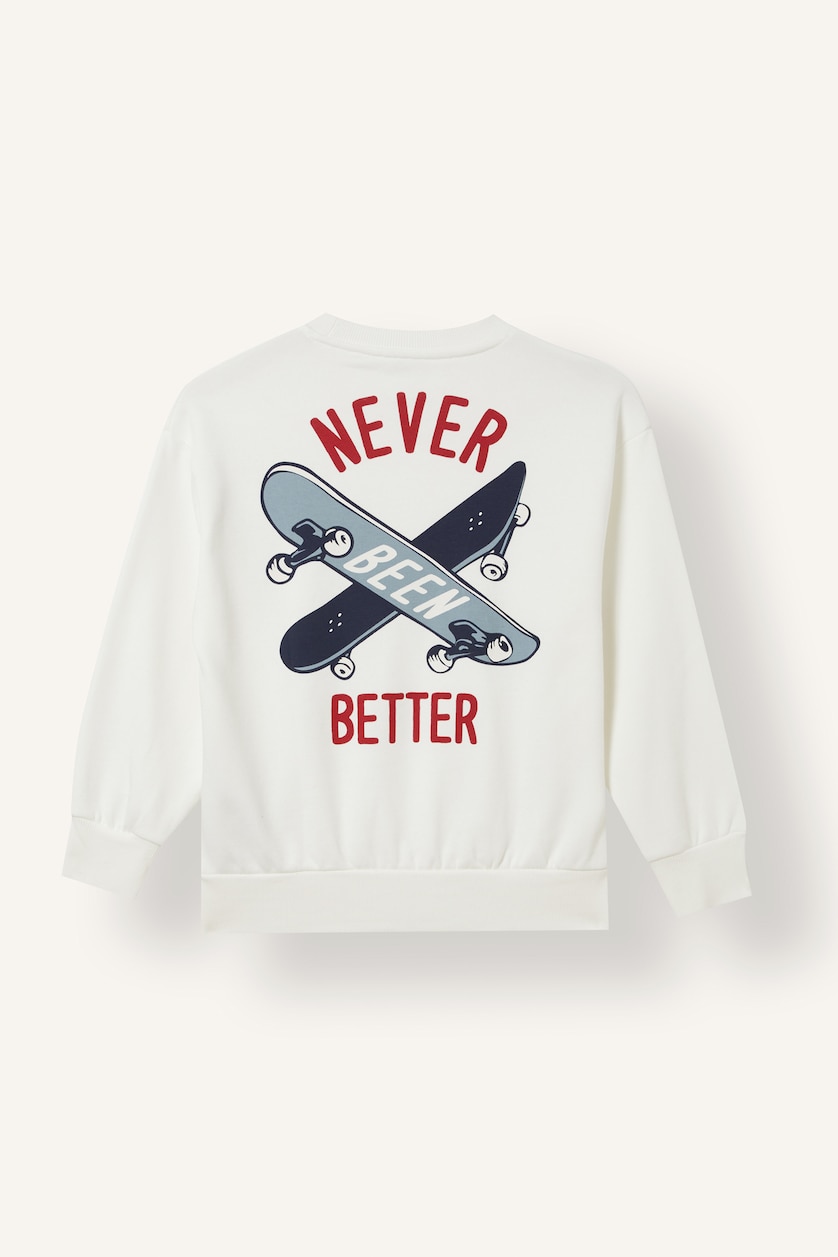 GARÇONS Écru Coupe Oversize Soulevé Sweat- Shirt