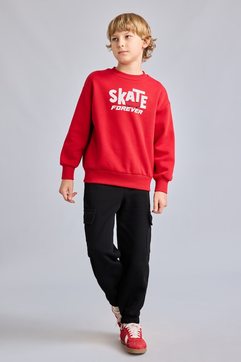 Young Boys - Teen Boys Black Cargo Fit Trousers
