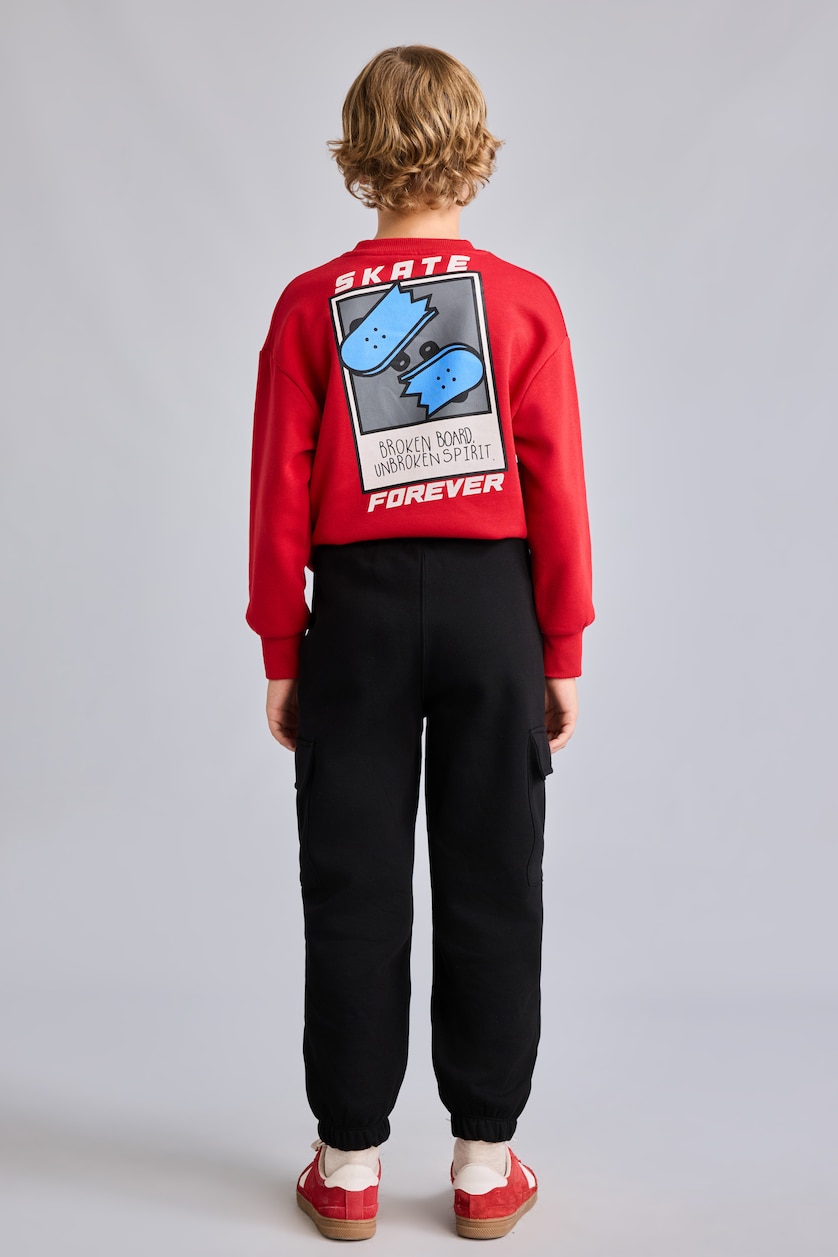 Young Boys - Teen Boys Black Cargo Fit Trousers