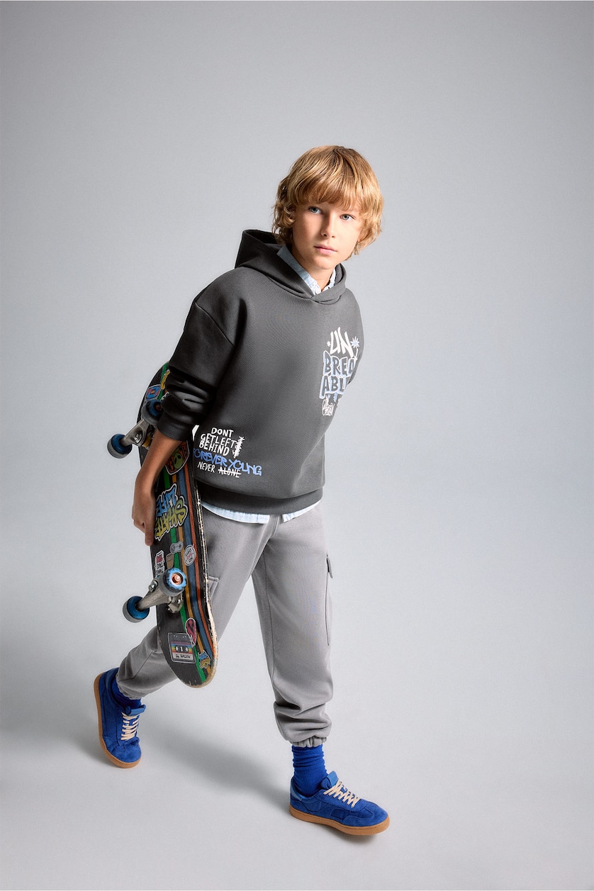 Young Boys - Teen Boys Grey Boy Heavyweight Cargo Pocket Elastic Waist Trousers