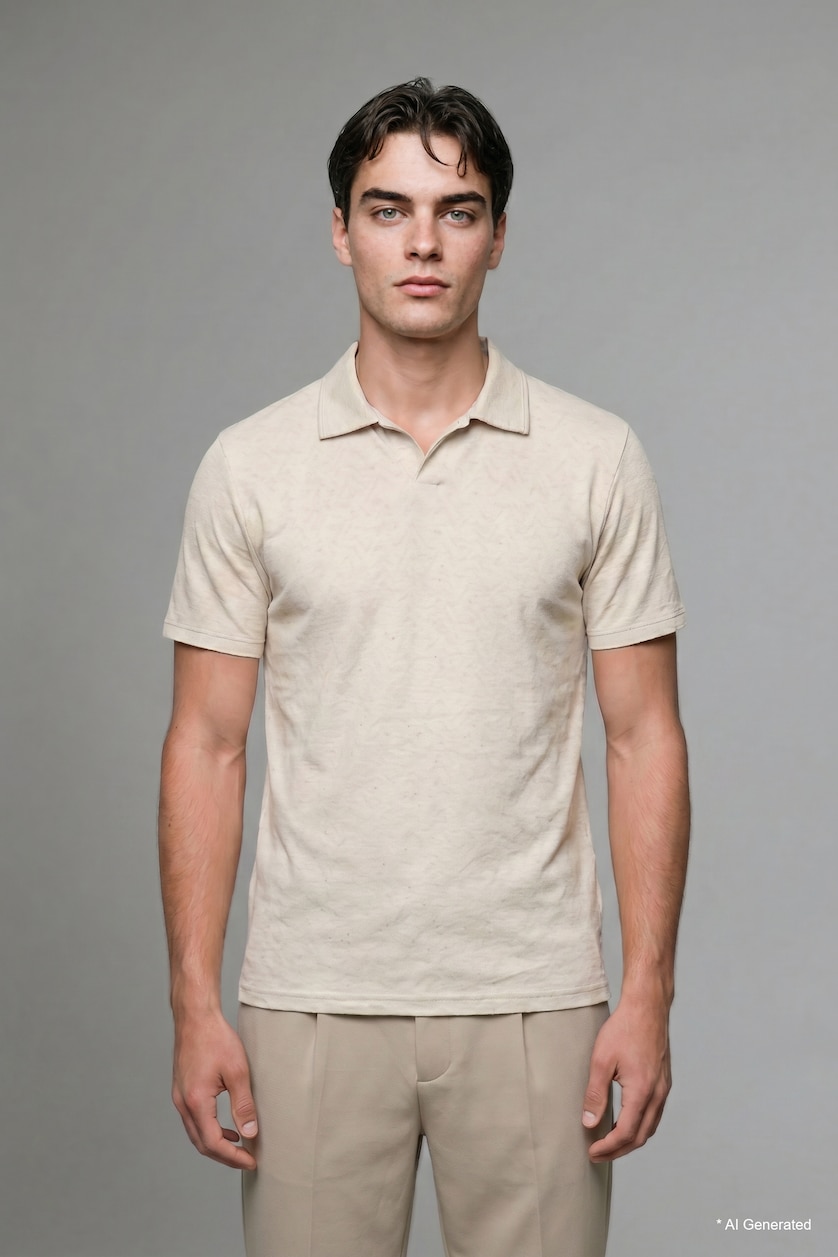 Erkek Taş Regular Fit Polo Tişört