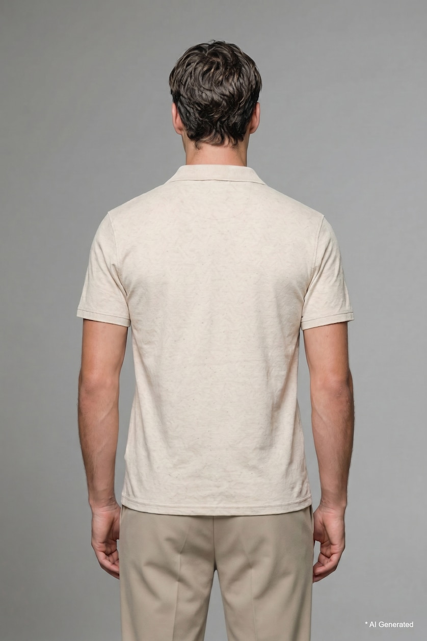 Erkek Taş Regular Fit Polo Tişört