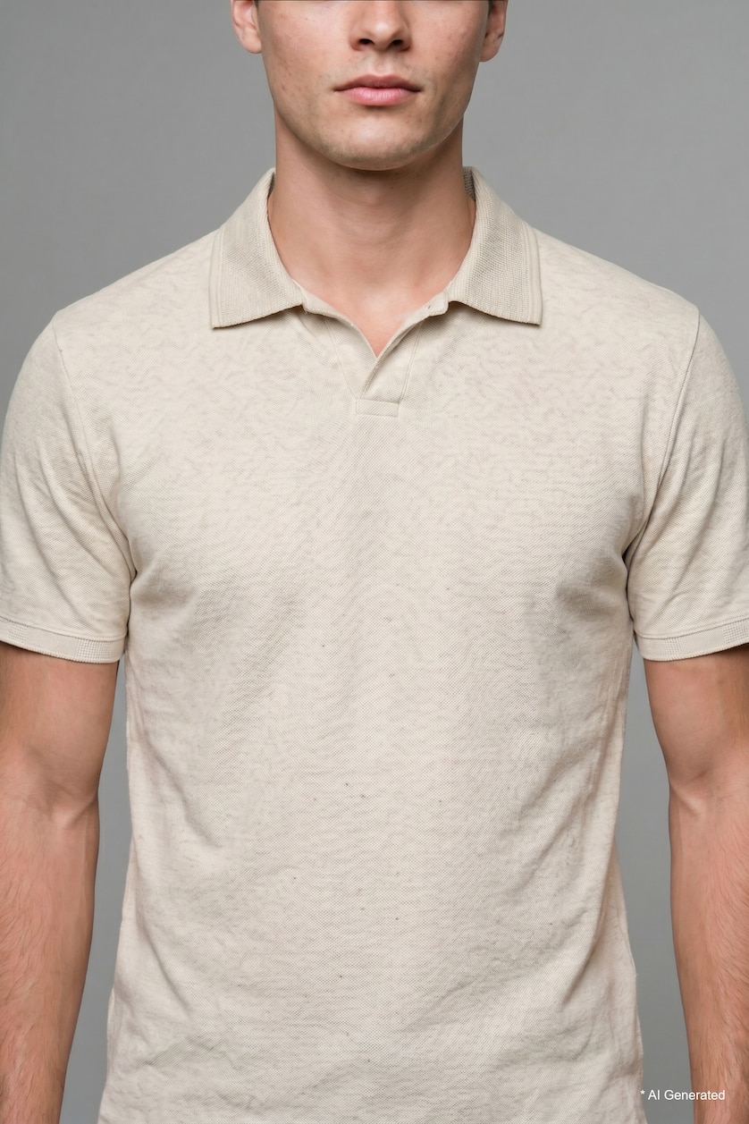 Erkek Taş Regular Fit Polo Tişört