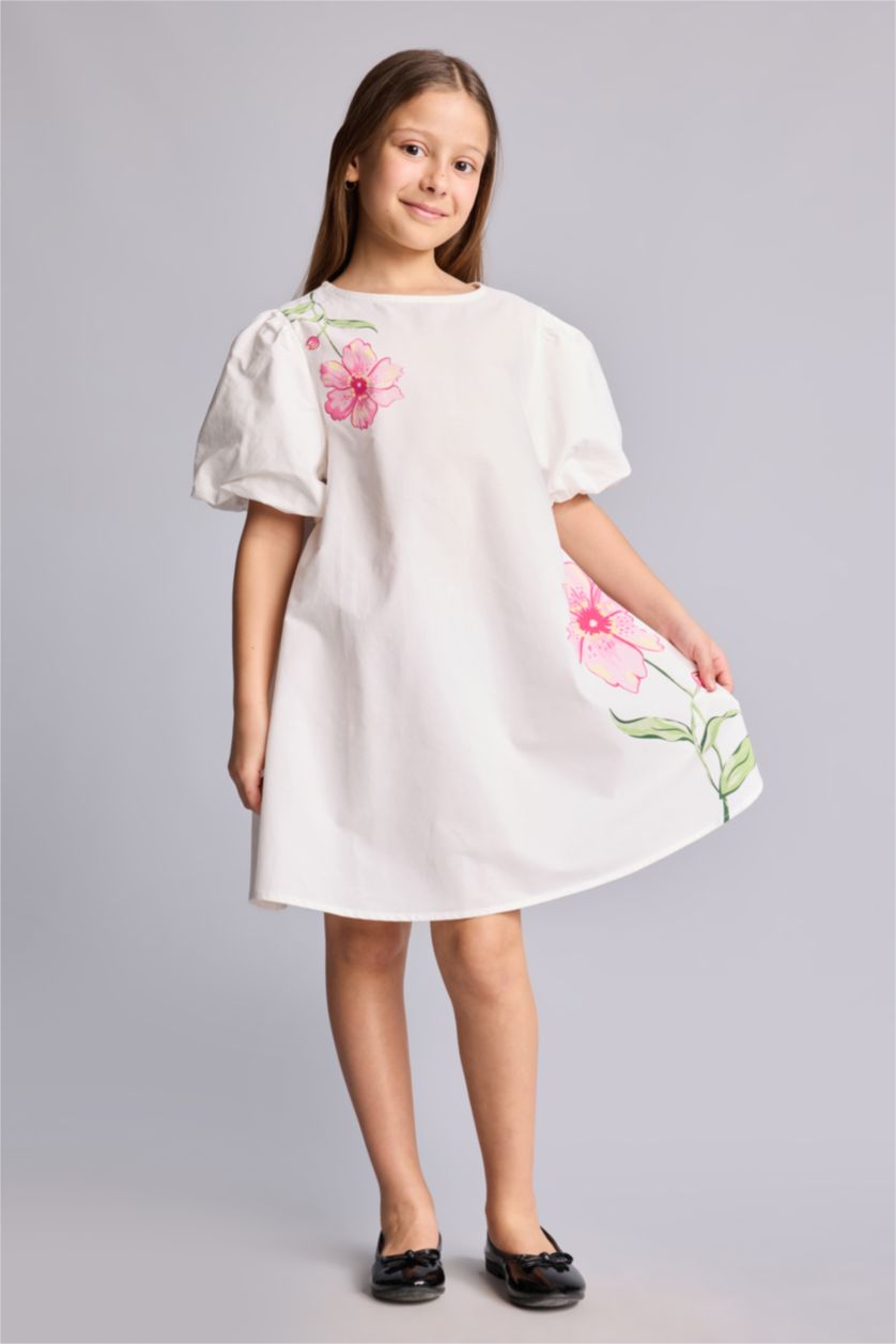 Young Girls - Teen Girls White Short Sleeve Woven Dress