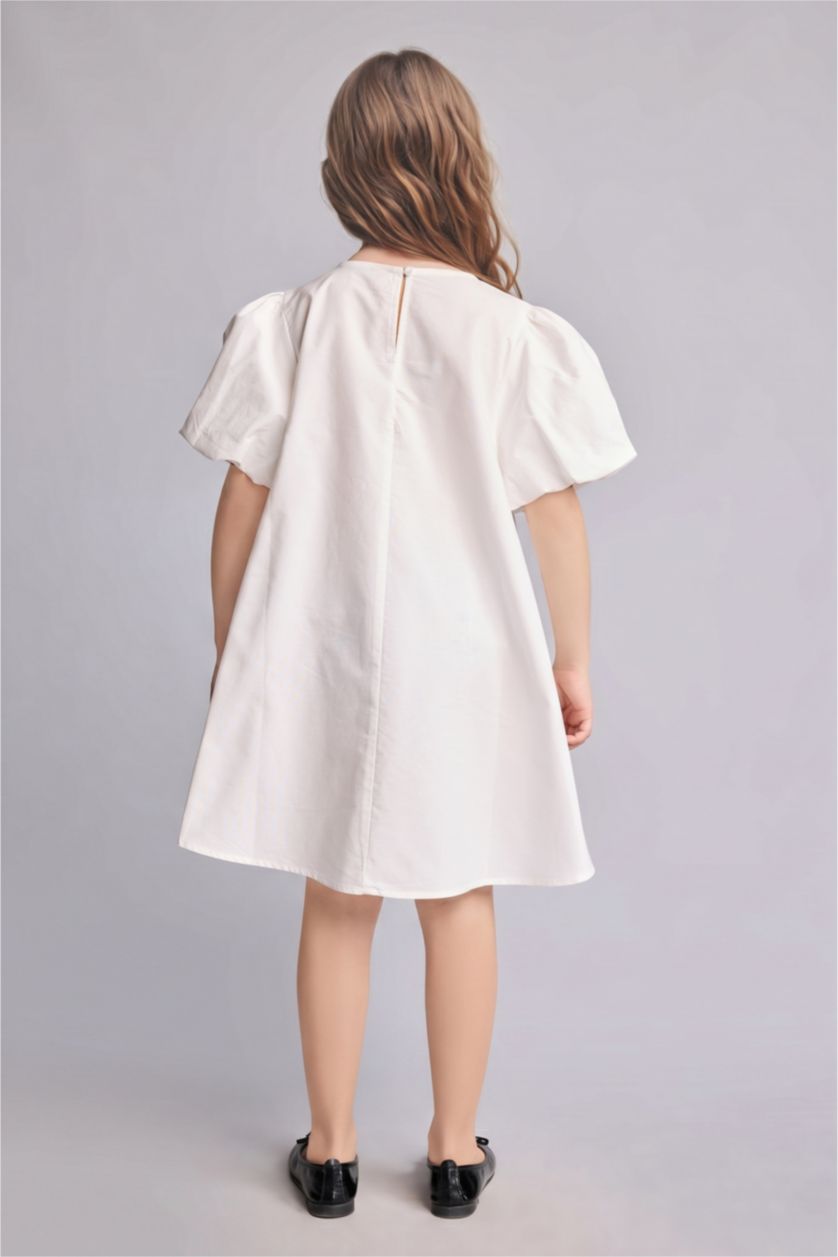 Young Girls - Teen Girls White Girl Short Sleeve Woven Dress