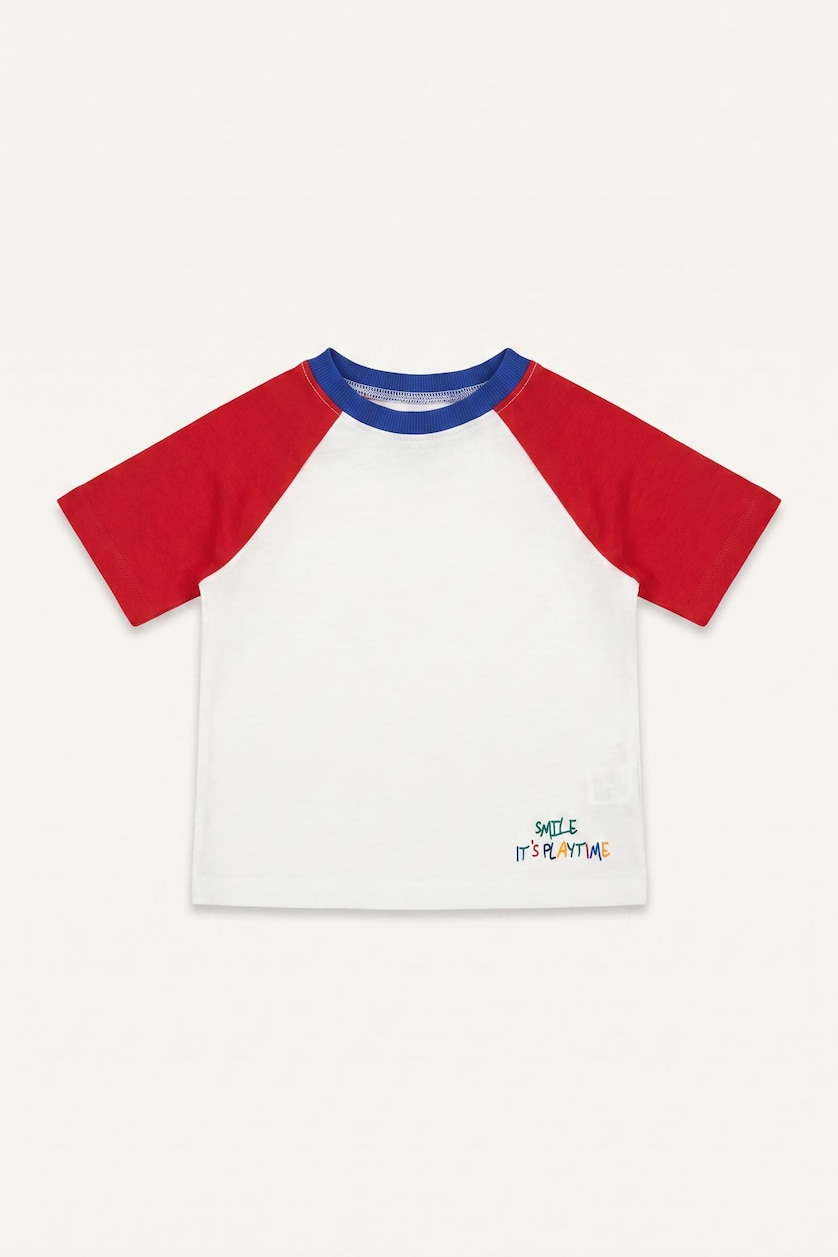BABY BOY Ecru Baby Boy Oversize Fit 100% Cotton Ecru Short Sleeve T-Shirt