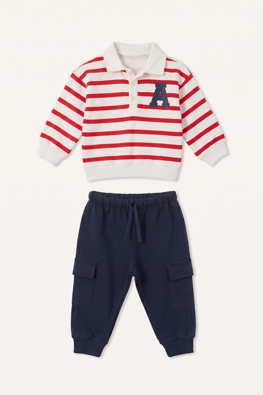 Baby Boy Red 2 piece Oversize Fit Set