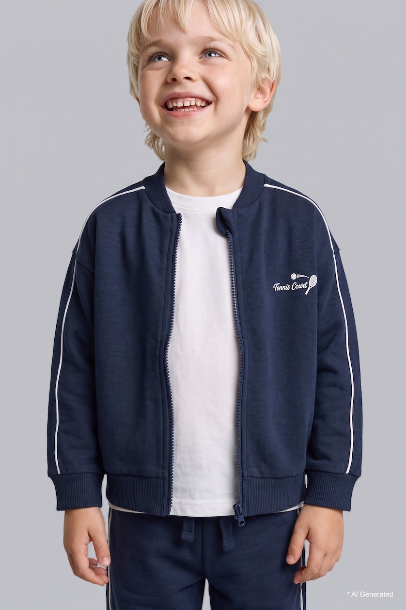 BABY BOY NAVY Baby Boy Slogan Printed 2 Piece Set