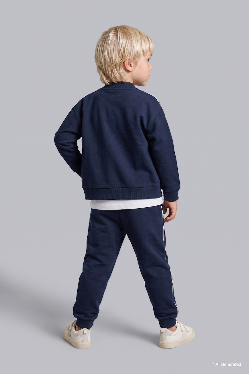 BABY BOY NAVY Baby Boy Slogan Printed 2 Piece Set