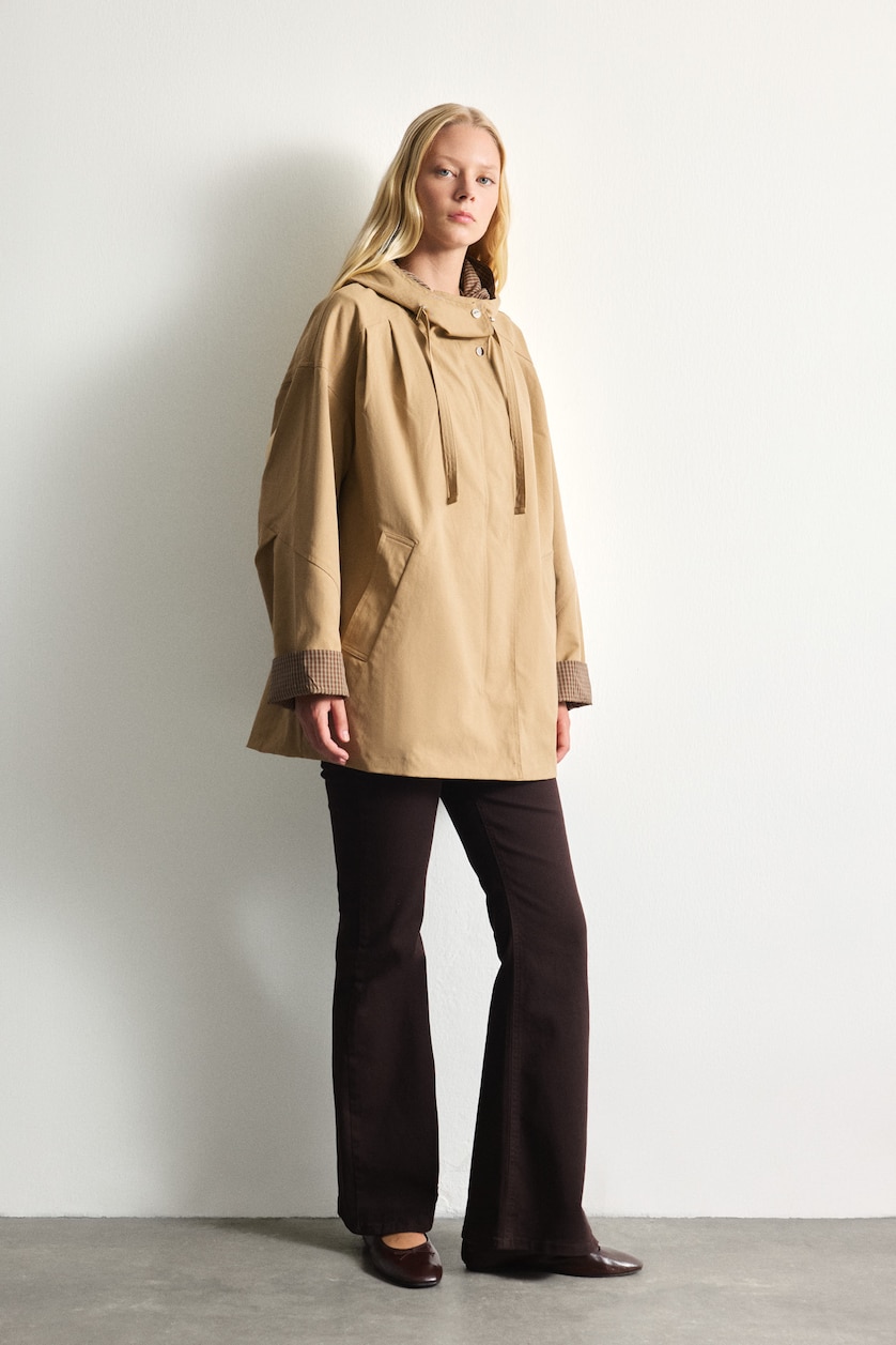 Women Stone Zipper Trenchcoat