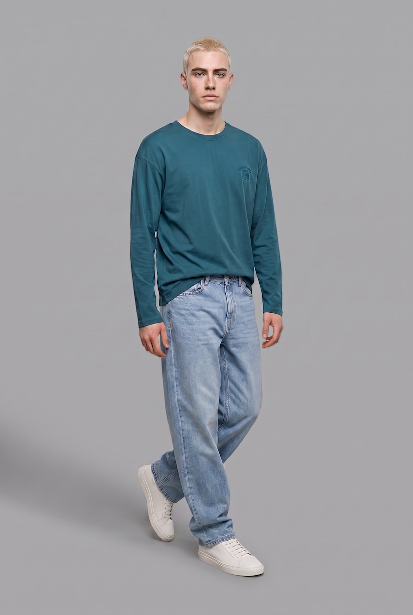 MAN Dark Green 100% Cotton Boxy Fit Embroidered T-Shirt