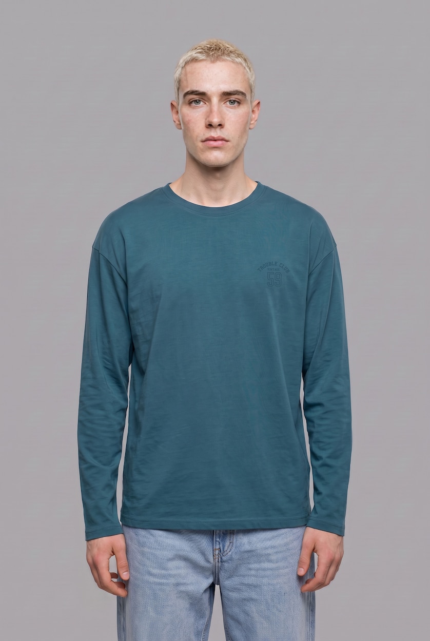 MAN Dark Green 100% Cotton Boxy Fit Embroidered T-Shirt