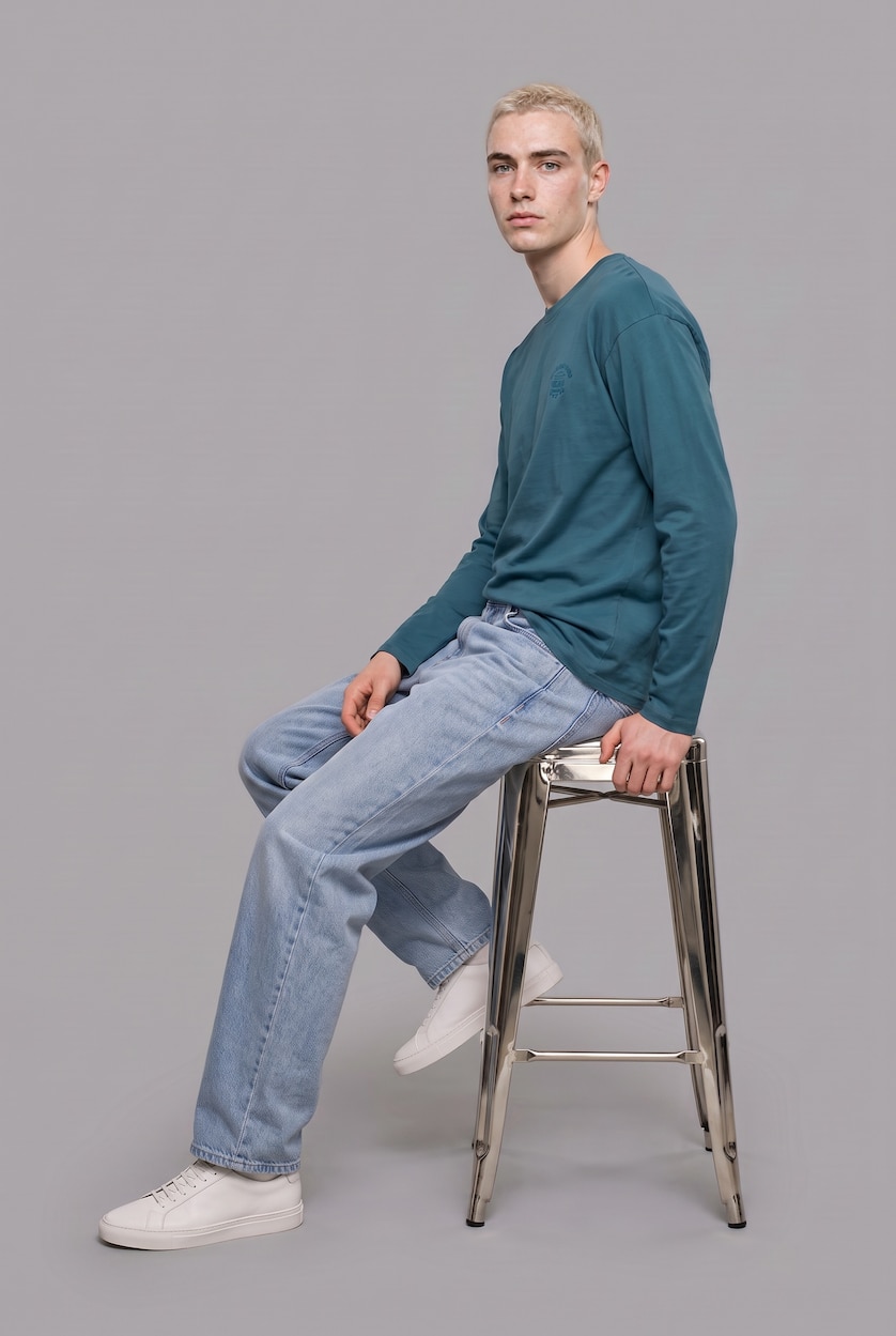 MAN Dark Green 100% Cotton Boxy Fit Embroidered T-Shirt