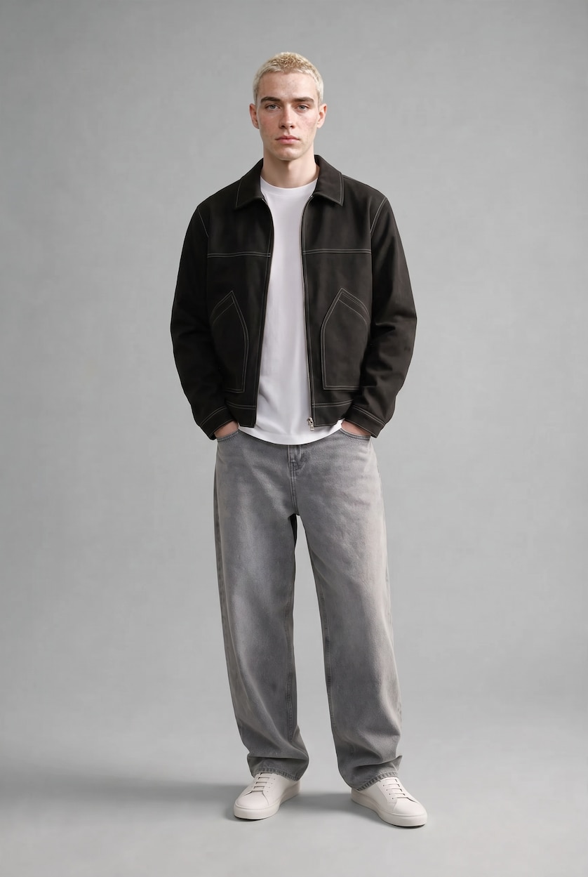 Men Grey Normal Waist Baggy Fit Trousers