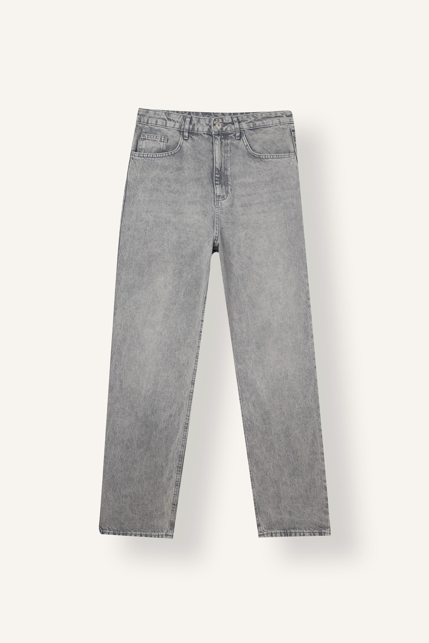 Men Grey Normal Waist Baggy Fit Trousers
