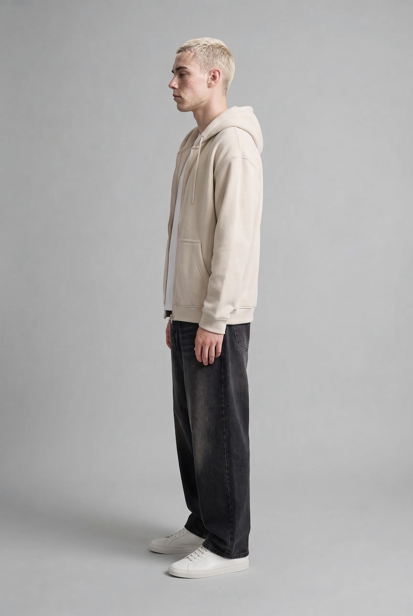Men Anthracite Normal Waist Baggy Fit Trousers