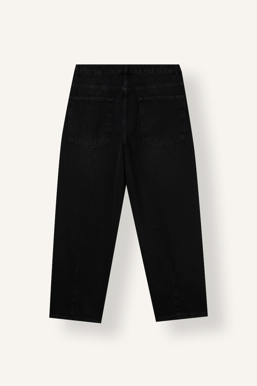 Erkek Siyah Barrel Fıt Jean